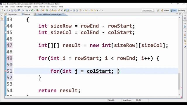 extract sub matrix from matrix in java смотреть онлайн
