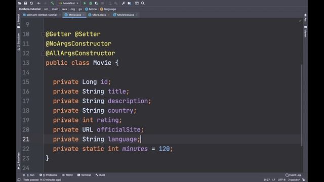 #02 - IntelliJIDEA plugin, Constructor annotations & AccessLevel | PROJECT LOMBOK | Tutorial | Java смотреть онлайн