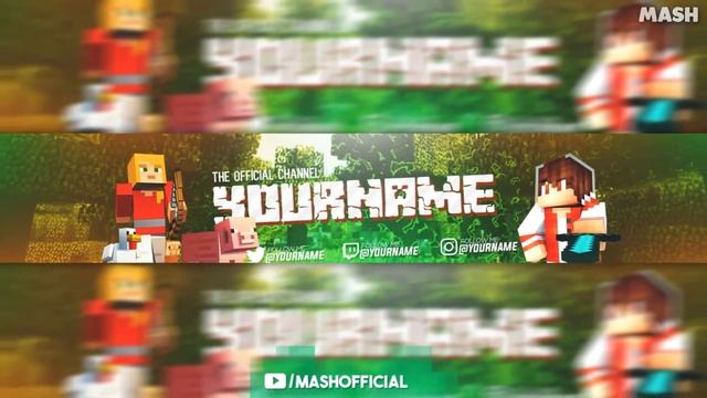 Gaming Banner Template: Download MINECRAFT ⚡ Channel Art FREE GFX in Photoshop (2023) смотреть онлайн