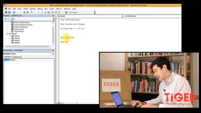 Excel Visual Basic (VBA) for Beginners - Part 4 of 4: Loops смотреть онлайн