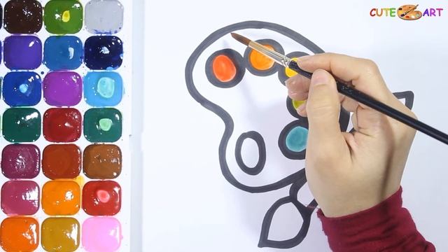 Как нарисовать ПАЛИТРА И КИСТЬ смотреть онлайн