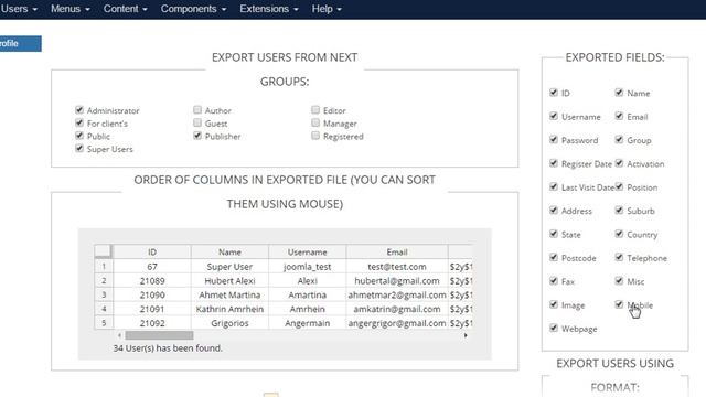 Export Joomla Users & Joomla Contacts to Excel or CSV file смотреть онлайн