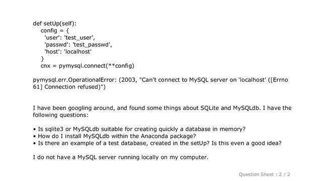 MySQL : Mock a MySQL database in Python смотреть онлайн