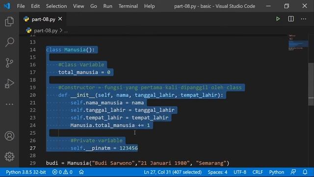 Tutorial Pemrograman Python [Handbook] - Private Variable Object Oriented Programming (OOP) python смотреть онлайн