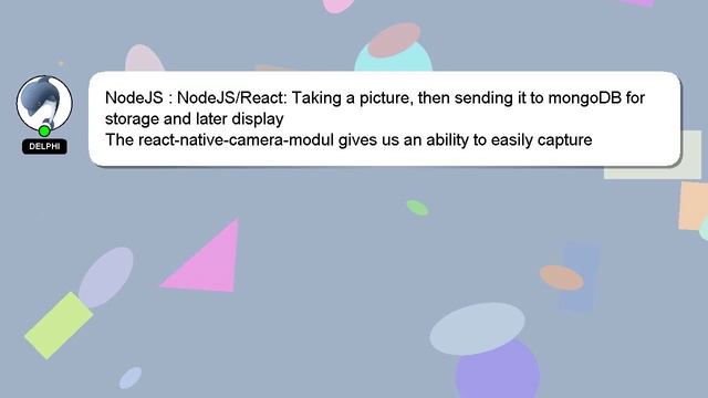 NodeJS : NodeJS/React: Taking a picture, then sending it to mongoDB for storage and later display смотреть онлайн