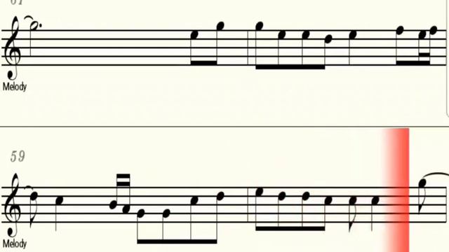 QING FEI DE YI - C Instruments Flute/Violin - Play Along Sheet Music Backing Track смотреть онлайн