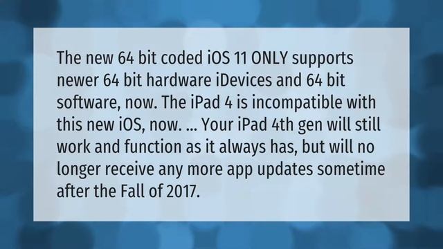 Is iPad 4th Generation compatible with iOS 11? смотреть онлайн