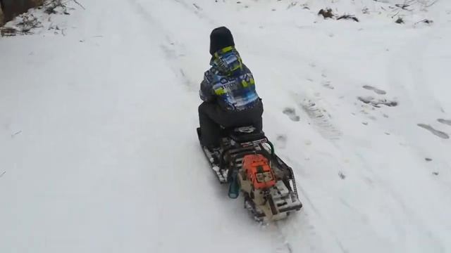 Самодельный детский мини снегоход. Своими руками. смотреть онлайн