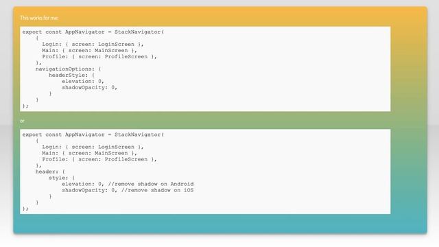 How do I hide the shadow under react-navigation headers? смотреть онлайн