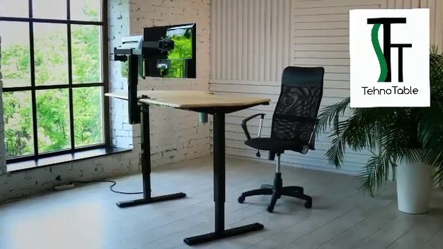 Стол с электронной регулировкой высоты TehnoTable model compact wood смотреть онлайн
