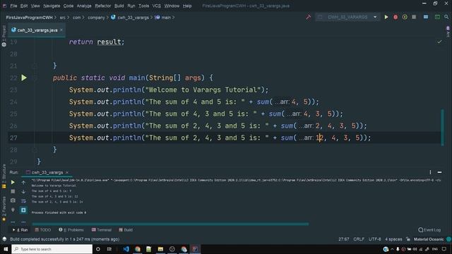 Java Tutorial: Variable Arguments (VarArgs) in Java смотреть онлайн