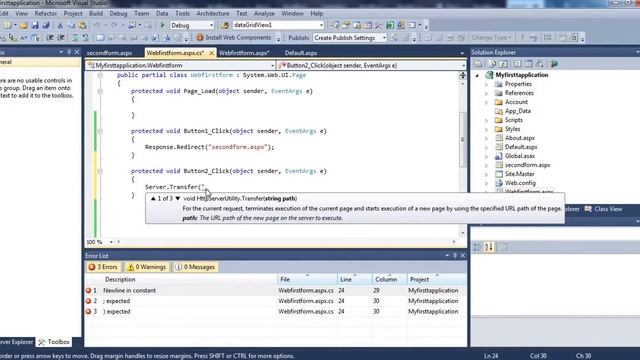Response.Redirect Vs Server.Transfer - Asp.Net смотреть онлайн