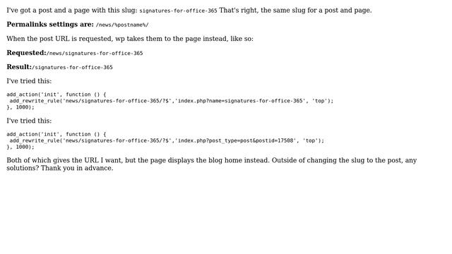 Wordpress: Post & Page with same slug смотреть онлайн