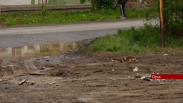 Жителям улицы Горького приходится выходить на проезжую часть, чтобы обойти раскопанную территорию смотреть онлайн