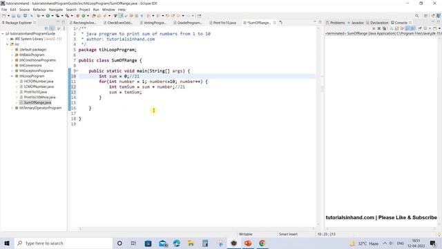 sum of numbers from 1 to 10 in java | sum of 1 to n or any range using for loop смотреть онлайн