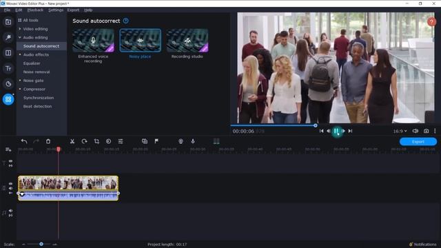 How to use SOUND AUTOCORRECT | NEW Movavi Video Editor Plus 2022 Tutorial смотреть онлайн