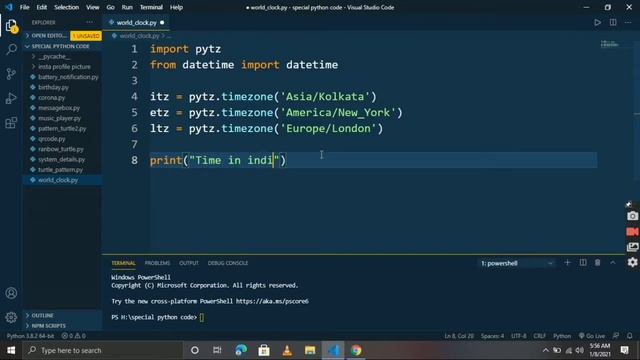 World Clock | Check time of any country with python programming | Python programming смотреть онлайн