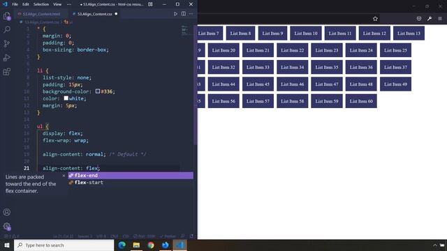 HTML-CSS Tutorial Lesson 53: Align Content - Flexbox #7 смотреть онлайн