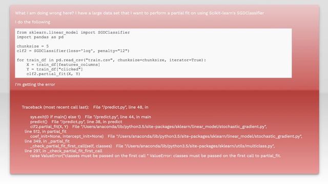 SKlearn SGD Partial Fit смотреть онлайн