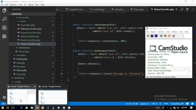Laravel and vuejs miniblog part 8 implement share button смотреть онлайн