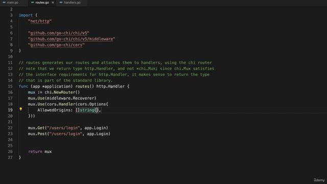 05 - Building A Go REST - 005 Implementing CORS In Our Routes.go File