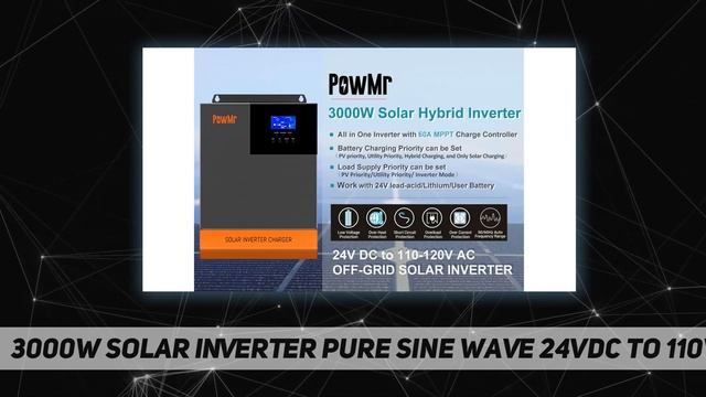 3000W Solar Inverter Pure Sine Wave 24Vdc to 110Vac - Review 2023 смотреть онлайн