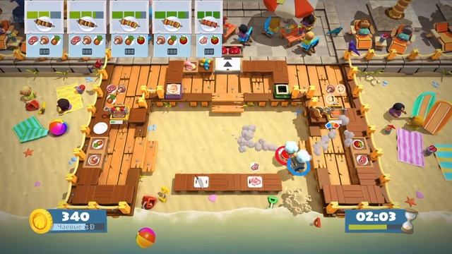Дополнение для Overcooked 2 - Surf 'n' Turf уровень 2-1 смотреть онлайн