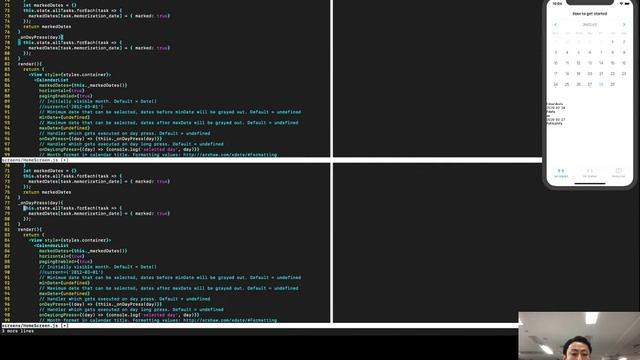 【ReactNative】react-native-calendarsでカレンダーの日付を押した時のイベントを実装 смотреть онлайн