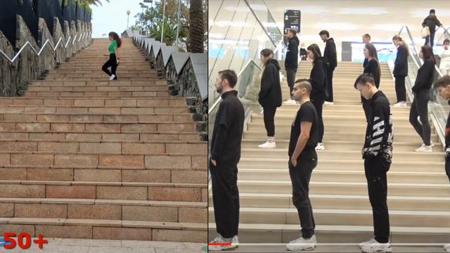 50+ Running man Challenge ???♀️ Шафл на лестнице.. SHUFFLE dance in any age #shuffledance #shuffl смотреть онлайн