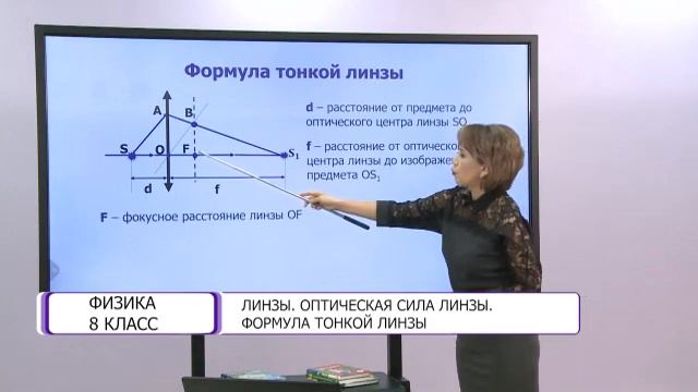 Физика. 8 класс. Линзы, оптическая сила линзы. Формула тонкой линзы /30.04.2021/ смотреть онлайн