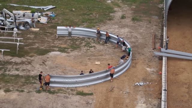 Соединение арочных панелей перед монтажем