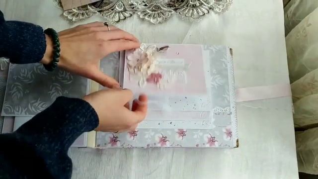 Нежный свадебный альбом на 100 фото. Скрапбукинг. Видеообзор. смотреть онлайн