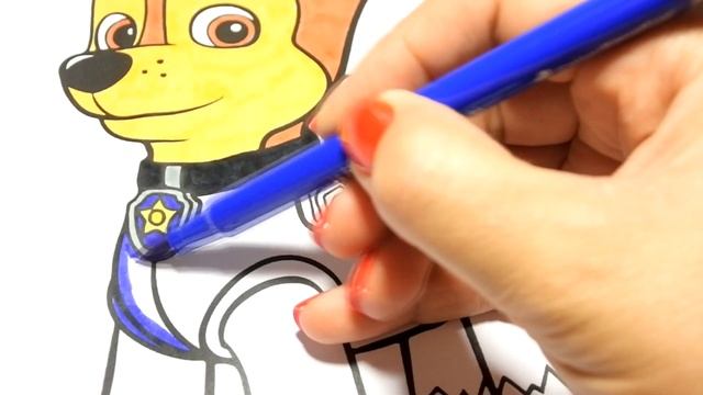 PAW Patrol Chase coloring Щенячий патруль Гонщик раскраска смотреть онлайн