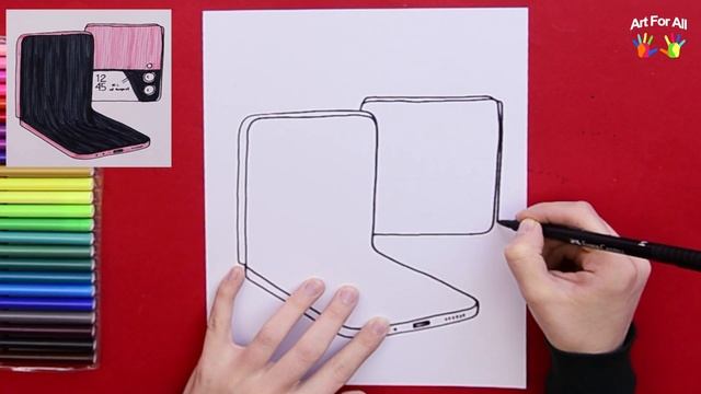 How to draw Samsung Galaxy Z Flip (Foldable mobile phone) смотреть онлайн