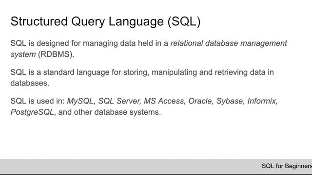 (Intro to SQL Tutorial #1) Learn what is SQL, DBMS, RDBMS смотреть онлайн