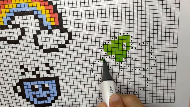 How to draw a Four Leaf Clover / Как нарисовать листок клевера / как рисовать по клеточкам Pixel ar смотреть онлайн