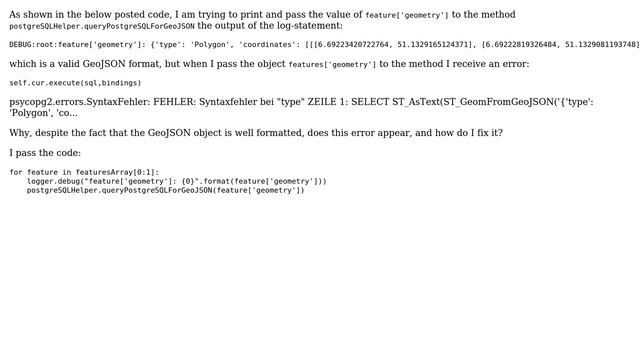 GIS: How to pass GeoJSON object to ST_GeomFromGeoJSON? смотреть онлайн