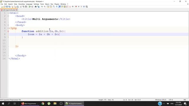 Multi Arguments in Functions - PHP (Urdu/Hindi) смотреть онлайн