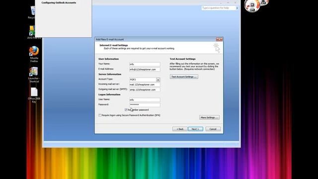 How to Setup of Outlook 2007 account Microsoft Windows 7, XP, Vista HD смотреть онлайн