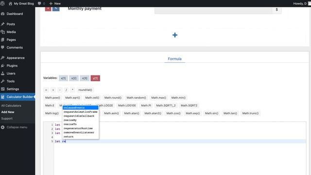 WordPress plugin Calculator Builder смотреть онлайн