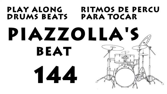 Play along Drums | Piazzolla Nuevo Tango Beat 144 bpm смотреть онлайн