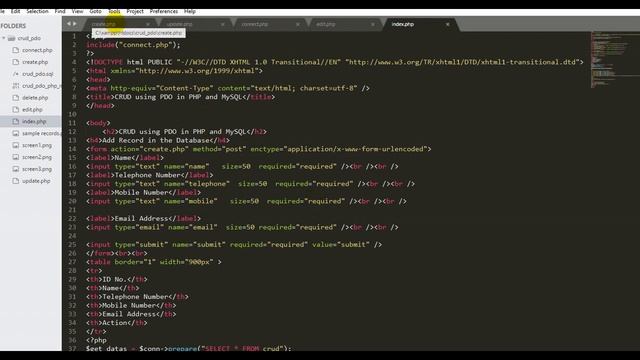 CRUD PDO Using PHP and MySQL смотреть онлайн