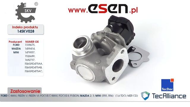 Zawór EGR Ford Focus Ford Fiesta Ford Fusion Mazda 3 Mazda 2 Mini Clubman (1,6 TDCi/CD/D) OE 133867 смотреть онлайн