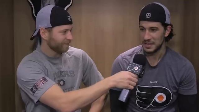 Michael Del Zotto and Claude Giroux discuss the goal song смотреть онлайн