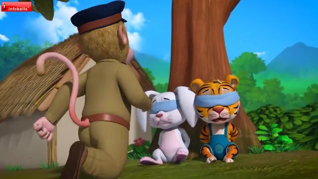 Jungle Mai Aaya Ek Chor - Police Bandar Mama | Hindi Rhymes for Children | Infobells смотреть онлайн