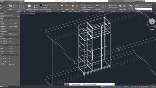 3D Built In Wardrobe in AutoCAD смотреть онлайн