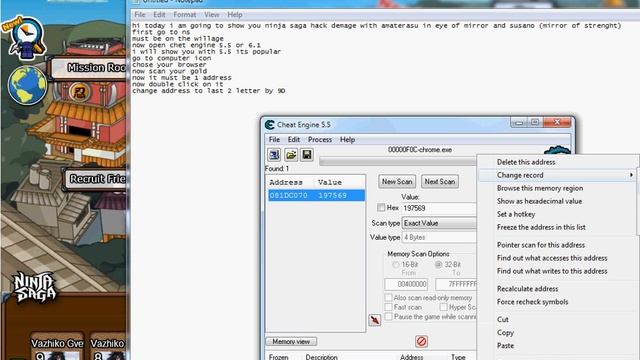 NINJA SAGA DEMAGE HACK WITH CHET ENGINE 1ST JUNE 2012 смотреть онлайн