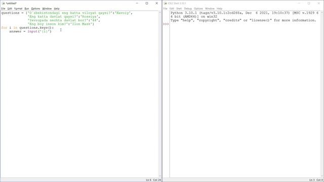 Python. Savol javob dastur yaratish смотреть онлайн