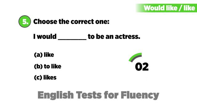 Would Like / Like | Basic English Test Level A1 #18 | English Grammar Test