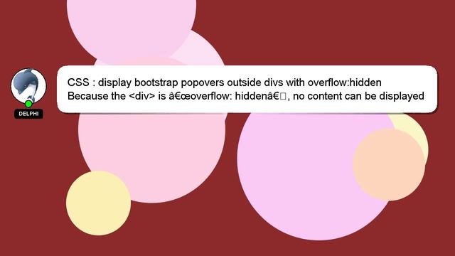 CSS : display bootstrap popovers outside divs with overflow:hidden смотреть онлайн